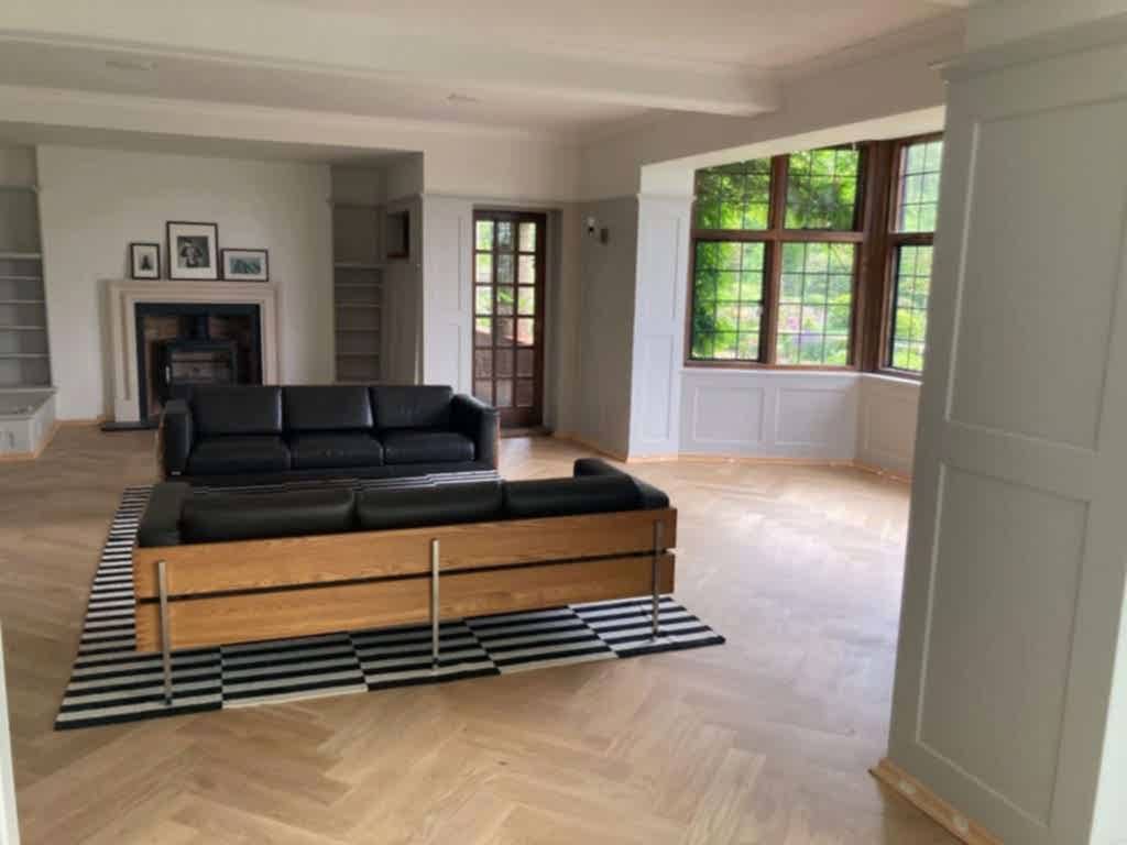 Winderen engineered oak herringbone in a residential interior
